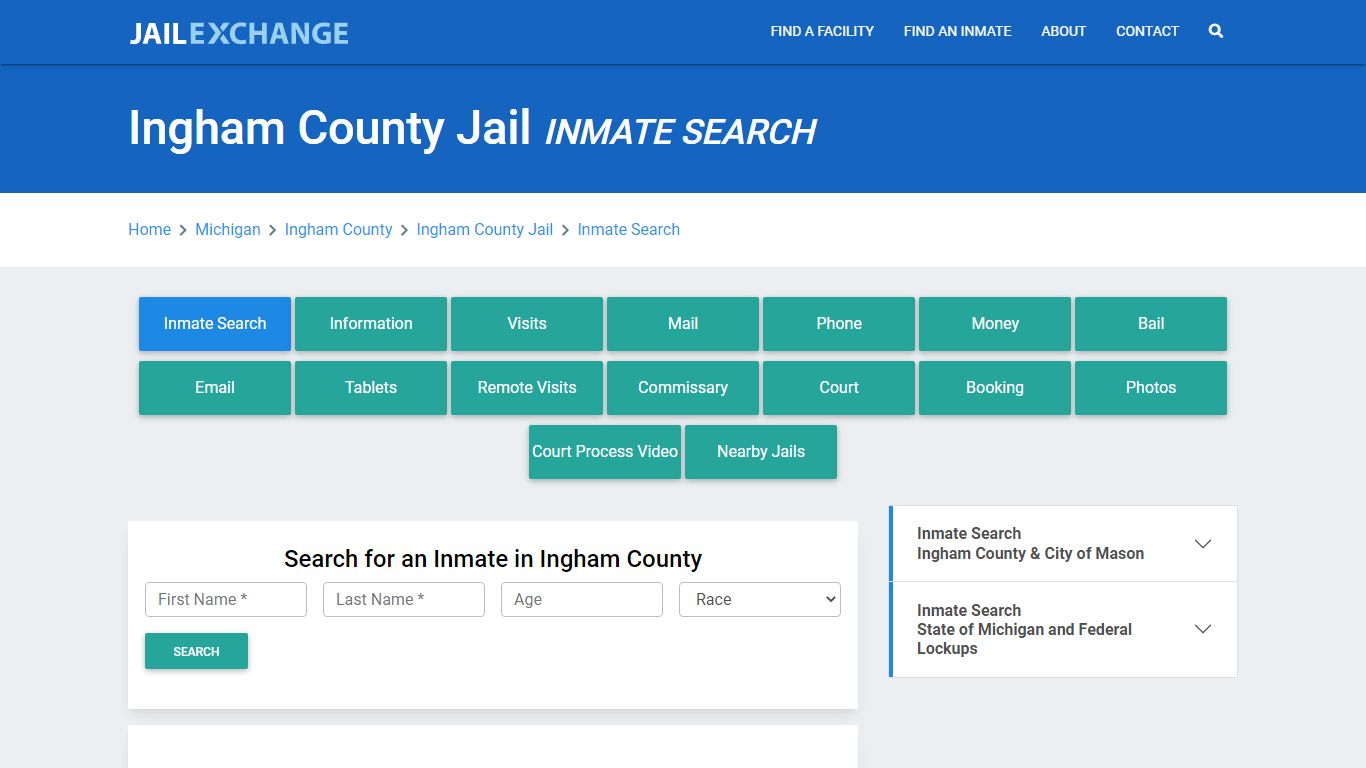 Ingham County Jail, MI Inmate Search: Roster & Mugshots